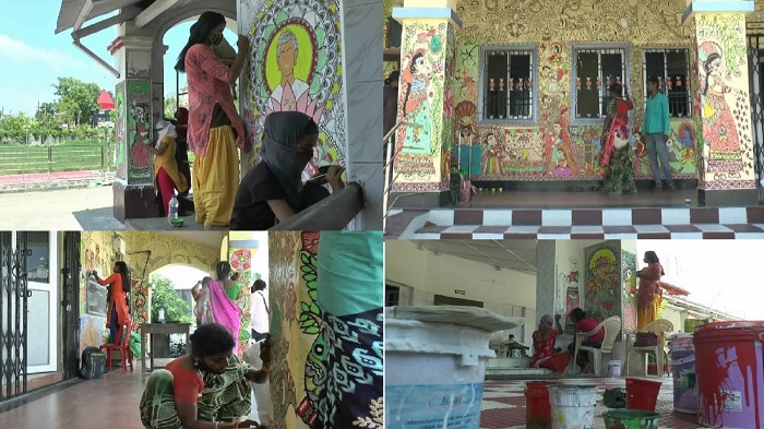 लॉकडाउन में बेरोजगार हुए कामगार मिथिला पेंटिंग के सहारे बदल रहे बिहार के इस शहर की सूरत