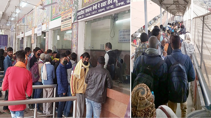 Patna Junction पर उड़ रही कोरोना गाइडलाइन की ‘धज्जियां’, बगैर मास्क वालों को कोई रोकने-टोकने वाला नहीं